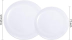 KIRE 60PCS White Disposable Plates - Heavy Duty White Plastic Plates for Party/Wedding - Include 30Pieces 10.25inch Dinner Plates and 30Pieces 7.5inch Dessert/Salad Plates