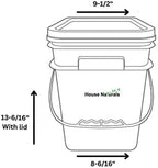 House Naturals 4 Gallon Square Food Grade Bucket Pail with Plastic Handles and Lid (Pack of 3) Made in USA containers (Magenta - Black lids)