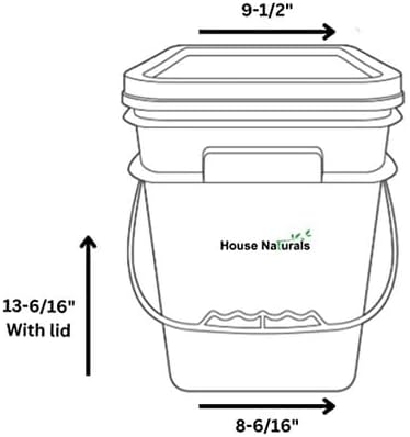 House Naturals 4 Gallon Square Food Grade Bucket Pail with Plastic Handles and Lid (Pack of 3) Made in USA containers (Pink/Magenta/Purple - White lids)