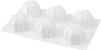 Restaurantware-Pastry Tek 6 Cavities Pumpkin Cake Mold, 1 Oven-Ready 3D Pumpkin Mold - Flexible, Freezable, White Silicone Baking Mold, Easy Release, For Baking Treats