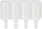Pastry Tek 4 Cavities Popsicle Molds, 10 Cylinder Cakesicle Molds - Flexible, Freezable, White Silicone Cake Popsicle Molds, Easy Release, For Baking - Restaurantware