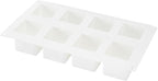 Pastry Tek 8 Cavities Square Cupcake Pan, 1 Oven-Ready Square Mold - Flexible, Freezable, White Silicone Petit Four Mold, Easy Release, For Baking - Restaurantware