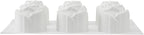 Pastry Tek 6 Cavities Rose Baking Mold, 1 Oven-Ready 3D Rose Mold - Flexible, Freezable, White Silicone Chocolate Mold, Easy Release, For Making Candies or Chocolates - Restaurantware