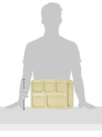 Carlisle FoodService Products Right Hand 6-Compartment Melamine Tray 14.5" x 10" - Tan (Pack of 12)