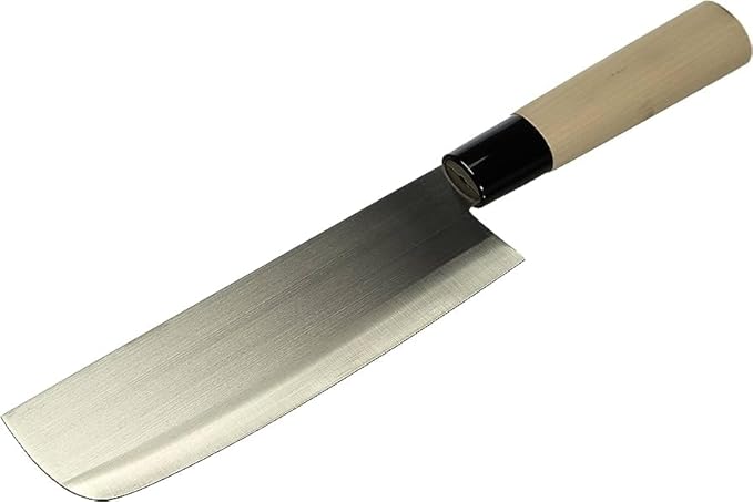 JapanBargain, Nakiri Knife 6-5/8", High Carbon Steel Vegetable Cleaver, Razor Sharp Japanese Chef Knife for Meat and Veggies, Rust-Resistant Molybdenum Blade, Wooden Handle, Made in Japan
