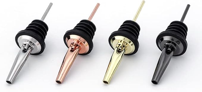 Pafusen 24 Pack Liquor Bottle Pourers, Liquor Pour Spout for Liquor Bottles, Stainless Steel Olive oil Dispenser Spout, Alcohol Pourer Spouts Dust Caps Covers Fixed, Gold