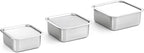 CuBE Low 3PCS Set Stainless Steel Food Storage Containers With Lids and 3 Net Kitchen Appliances Dishwasher Safe Premium South Korea