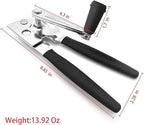 Crank Handle Commercial Can Opener - Heavy Duty Manual Can Opener - Ergonomic Cushioned Handle - Stainless Steel Blade - Black