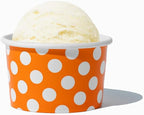 UNIQ 1000-Count 4 oz Paper Ice Cream Cups Orange Color | Disposable Dessert Bowls for Halloween, Weddings & Parties | Frozen Dessert Supplies