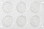 Pastry Tek 6 Cavities Mini Bundt Cake Pan, 1 Oven-Ready Mini Fluted Tube Cake Pan - Flexible, Freezable, White Silicone Baking Mold, Easy Release, For Baking Cupcakes or Donuts - Restaurantware