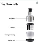 Manual Vegetable Chopper – Lightweight (230g) & Compact (22x8.5cm) | Hand-Powered Food Processor for Garlic, Onions, Herbs & Veggies | Stainless Steel Blades, Easy-to-Clean Kitchen Gadget