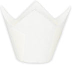 Jumbo Extra Large size White Tulip Baking Cups 2-1/4"(Base diameter) x 3-3/4"(Wall height) Greaseproof paper baking cupcake Muffin liners, Case of 130 pcs
