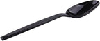 Plastic Spoons Disposable Individually Packaged Spoons Black 7-Inch Commercial Take Away,Super Hard Mass Heavy Individually Wrapped 100 PCS
