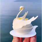 3D Hollow Leaf Fondant Lace Mold Multi Leaves Flower Candy Mold Chocolate Sugar Craft Cake Decoration Cupcake Top (K Swan_8.92 * 3.52 * 0.12inch)