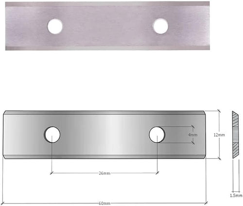 2.38"(60mm) Paint Scraper Carbide Blades Double-Edged Reversible Replacement Blade 2-3/8"(60X12X1.5mm) Fits Most equivalent General purpose Hand-Held Scrapers,10pcs By LU&MN