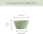 The Silicone Kitchen Reusable Silicone Baking Cup Silicone Muffin Liners for Cupcakes, BPA Free, Regular, 12 Pack, White Blue Green