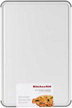 KitchenAid Classic Plastic Cutting Board with Perimeter Trench and Non Slip Edges, Dishwasher Safe, 12 inch x 18 inch, White and Gray