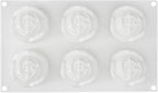 Pastry Tek 6 Cavities Rose Baking Mold, 1 Oven-Ready 3D Rose Mold - Flexible, Freezable, White Silicone Chocolate Mold, Easy Release, For Making Candies or Chocolates - Restaurantware