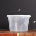 TIYA Food Containers - 16oz Bulk 240 Pack with Lids - Plastic Food Storage to-Go Containers - Reusable Microwavable Dishwasher Safe Cups - Airtight Leak Proof for Soups & Meal Prep