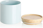 Sweejar Kitchen Canisters Ceramic Food Storage Jar, Stackable Containers with Airtight Seal Wooden Lid for Serving Coffee Bean, Flour, Tea, Spice and More - 39 Fl Oz (Turquoise)