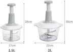 Manual Vegetable Cutter Chopper, Food Processor 1.5L Bowl Effortless Meat Mincer Fruits and Herbs Chopper Garlic Onion Hand Press Manual Food Chopper (Mint Green)