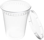 EDI [32 OZ, 40 Sets] Plastic Deli Food Storage Containers with Airtight Lids | Microwave-, Freezer-, Dishwasher-Safe | BPA Free | Heavy-Duty | Meal Prep | Leakproof | Recyclable