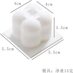 DIY 3D Candle Mold Handmade Aromatherapy Soy Wax Candle Silicone Mold Plaster Candles Mould UV Epoxy Resin Soap Molds (1 Small Cavity)