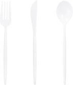 Supernal 180PCS White Plastic Silverware,White Utensils Set Disposable,Disposable Silverware Include 60 Forks,60 Knives,60 Spoons,Heavy Duty Party Cutlery for Birthday,Dinner,Wedding