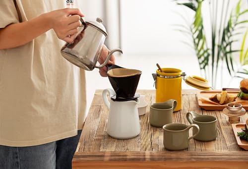 Zero Japan - Bee House Pour Over Coffee Dripper - Lead-Free & Cadmium-Free Ceramic Coffee Maker with Elegant Peek Hole, Drip Cone Brewer Coffee Gifts, Brewing Accessories - Steel Gray, Standard Size