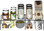 Kitchen Cabinet Expandable Shelf Organizers Set of 6, Adjustable Metal Wire Pantry Storage Shelves, Plate Dish Organizer Rack for Cabinets, Cupboard, Counter, Freezer, Countertop, Black