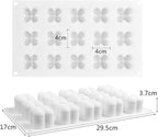 DIY 3D Candle Mold Handmade Aromatherapy Soy Wax Candle Silicone Mold Plaster Candles Mould UV Epoxy Resin Soap Molds (15 Cavity)