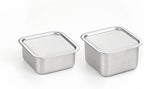 CuBE Small 2PCS Set 600ml 400ml Stainless Steel Food Storage Containers With Lids and a Net Kitchen Appliances Dishwasher Safe Premium South Korea