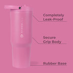 HydroJug Sport - Stainless Steel Tumbler with Straw, Vacuum Insulated, 32oz Leakproof Water Bottle, Ergonomic Design, Reusable, Dishwasher Safe, Rubber Base, Durable for Gym or Outdoors, Taffy