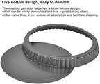 Tart Pan, 9 Inch Tart Pans, Non-Stick Removable Loose Bottom Carbon Steel 9In Tart Pan, The 9.5 Inches at the Top and 9 Inches at the Bottom, With a Depth of 1.1 Inches.