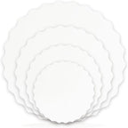 qiqee 10 Inch White Wave Cake Boards Round 15-Packs Circles Rounds Base Food-Grade Cardboard Wave Cake Plate（Thinner But Stronger）