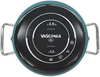 Vasconia Elegance 10-Piece Cookware Set for Most Stove Tops - Dishwasher, Grill & Oven Safe up to 480℉ (Enamel on Steel) Quick & Even Heat Distribution, Nonstick Interior, Stainless Handles (Teal)