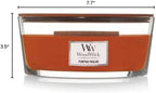 WoodWick Pumpkin Praline Holiday Candle Gifts for Women and Men, 16 oz Ellipse Candle with Crackling Wick