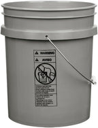 House Naturals 5 Gallon Premium HPDE Plastic Bucket - Made in USA Food Grade Storage Container, BPA Free All Purpose Pail (1, Gray)