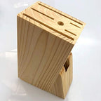 Wooden Knife Block Countertop Knife Holder Knife Organizer with Scissors-Slot for Kitchen