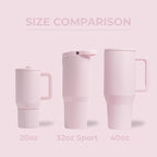 HydroJug Sport - Stainless Steel Tumbler with Straw, Vacuum Insulated, 32oz Leakproof Water Bottle, Ergonomic Design, Reusable, Dishwasher Safe, Rubber Base, Durable for Gym or Outdoors, Pink Sand