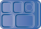 Carlisle FoodService Products / Brands-P614R25 Rectangular Tray w/ (6) Compartments, Polypropylene, Tan , 10" x 14