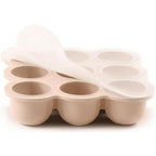 Samuelworld Baby Food Storage Container, 12 Portions x 2.5oz - BPA Free Silicone Freezer Tray with Clip-On Lid for Breast Milk Storage, Homemade Baby Food, Vegetable & Fruit Purees - Brown