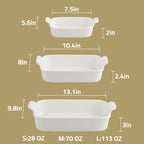 Sweejar Baking Pans Set, Ceramic 9x13 Baking Dish with Handle, Rectangular Casserole Dishes for Oven, Bakeware Sets of 3, Durable Lasagna Pan Deep for Kitchen, Banquet, Wedding Gift(Gradient Red)