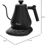 Govee Smart Electric Kettle, WiFi Variable Temperature Gooseneck Pour Over Kettle and Tea Kettle, Alexa Control, 1200W Quick Heating, 100% Stainless Steel, 0.8L, Matte Black