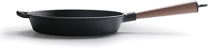 LI-GELISI Pre-Seasoned Cast Iron Round Griddle, 9.4 Inch, Oven Safe, Non-Stick, Heavy Duty, Easy Clean