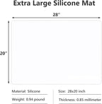 Gartful 2Pcs Extra Large Silicone Mats for Countertop, 28" by 20" Multipurpose Mat, Counter Table Protector, Desk Saver Pad, Placemat Nonstick Nonskid Heat-Resistant Pad, Translucent