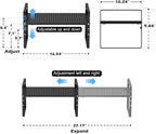 Expandable Cabinet Storage Shelf Organizer Rack, Heavy Duty Steel Metal Spice Rack Adjustable Height Home Office Pantry Shelf Space Riser for Counter Kitchen Organization -Black
