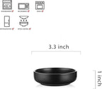 Selamica 3.3 Inch Soy Sauce Dish Ceramic Dipping Bowls Side Dishes Small Appetizer Pinch Bowls for Condiments, Sushi, Ketchup, BBQ-Set of 12(Matte Black)
