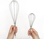 Whisks for Cooking Set, Stainless Steel Wisker for Baking, Blending, Rust-Proof Balloon Wire Whisker Egg Whisk Hand Mixers (8 in + 12 in, 2)
