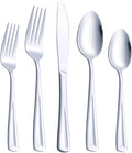 40-Piece Silverware Set for 8, GoGeiLi Stainless Steel Flatware Cutlery Set for 8, include Fork, Knife and Spoon Set, Mirror Finished